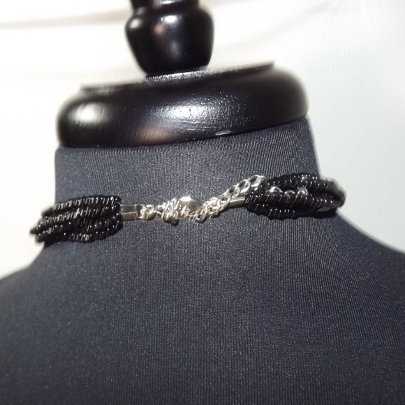 INC BLACK Halter Tunic Top w/ Beaded Necklace XL - Picture 5 of 7